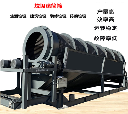 建筑垃圾滾筒篩、生活垃圾滾筒篩、垃圾處理滾筒篩、生活垃圾滾筒篩分機-中森智能篩分機廠